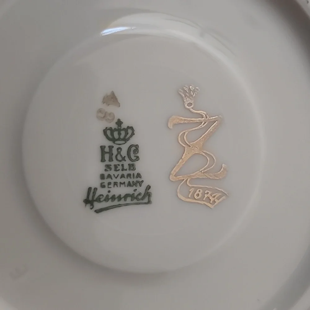 H&C Co. Selb Bavaria Germany Heinrich Teacup And Saucer,  Cream Color